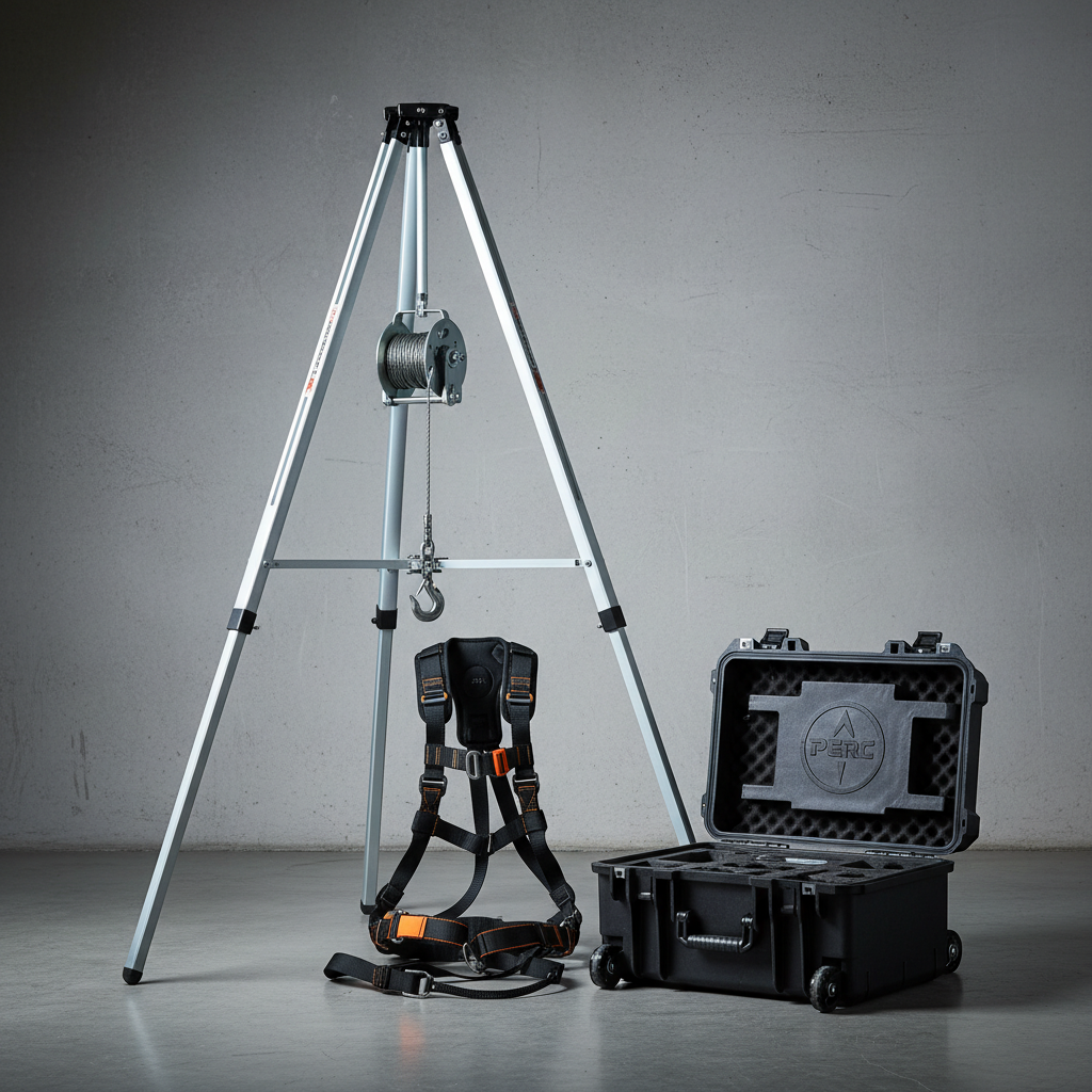 PERC Confined Space Entry & Retrieval Kit with tripod and wheeled hard case